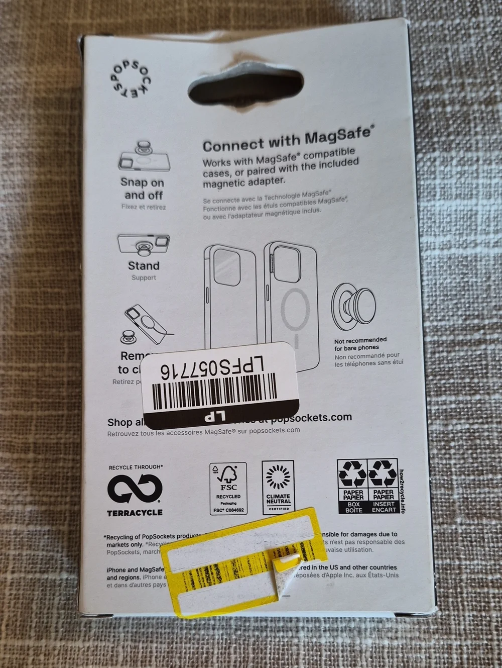 PopSockets Magnetic Phone Grip & Stand for MagSafe Brown NWT